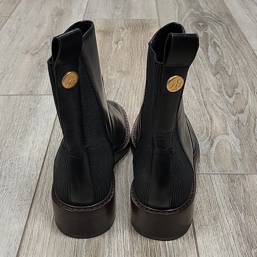 Tory Burch Size 5 1/2 Black Leather Bootie